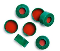 Snap caps,green,red rubber/PTFE 100/PK, MPN:5182-3457