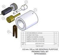 Packing Tool Kit, 6.0 mm, 155uL, MPN:MPRA000503