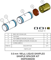 Sample Spacer Kit, 5.0mm, 160uL, Liquids, MPN:MSPA000230