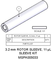 Rotor Sleeve, 3.2mm 11uL Heavy Sample, MPN:MSPA005033