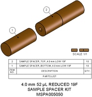 Sample Spacer Kit 4.0mm 52uL Reduced 19F, MPN:MSPA005050