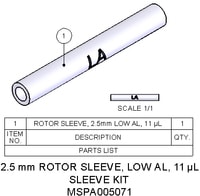 Rotor Sleeve, 2.5 mm, 11uL, Low Al, MPN:MSPA005071